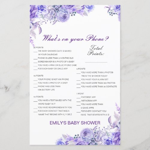 Editable Whats on your Phone Baby Shower Game