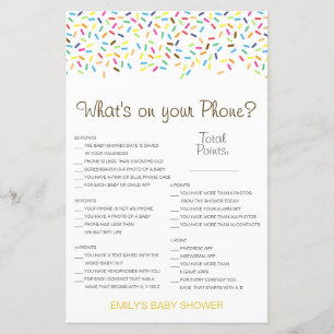 Editable What's on your Phone Baby Shower Game