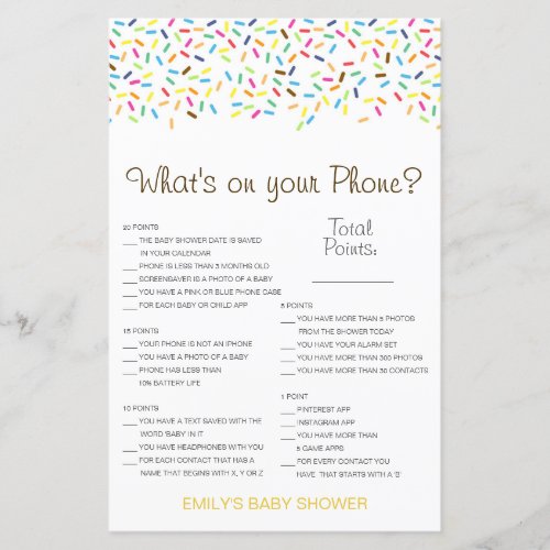 Editable Whats on your Phone Baby Shower Game