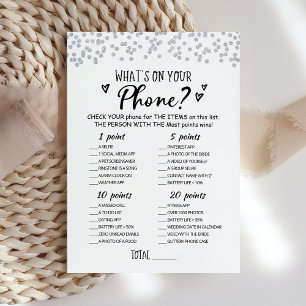 Editable What's on your phone Bridal Shower Card
