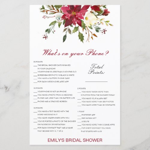 Editable Whats on your Phone Bridal Shower Game