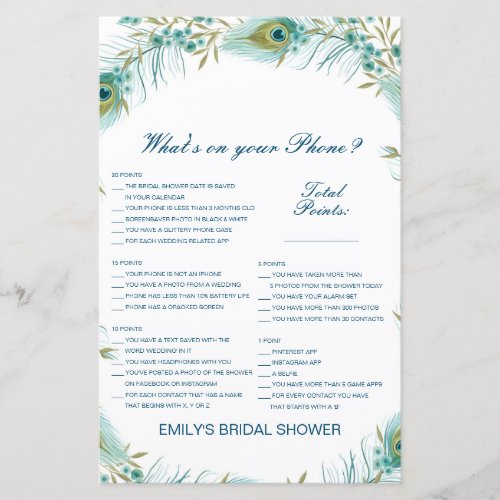 Editable Whats on your Phone Bridal Shower Game