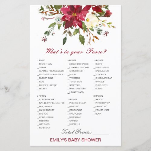 Editable Whats on your Purse Bridal Baby Shower