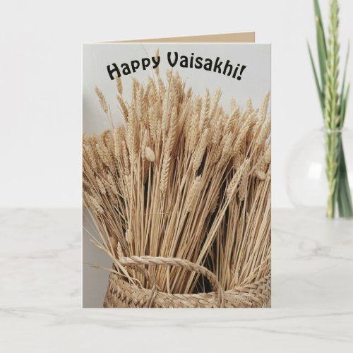 Editable Wheat Happy Vaisahki Card