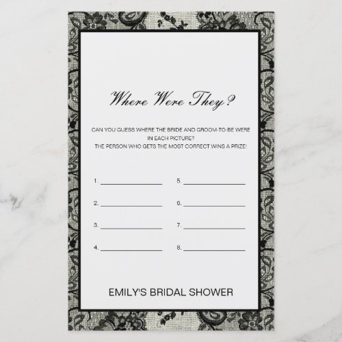 Editable Where were they Bridal Shower Game