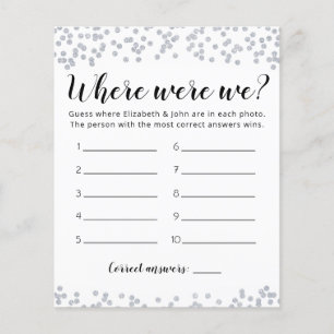 Editable Where Were We Bridal Shower game