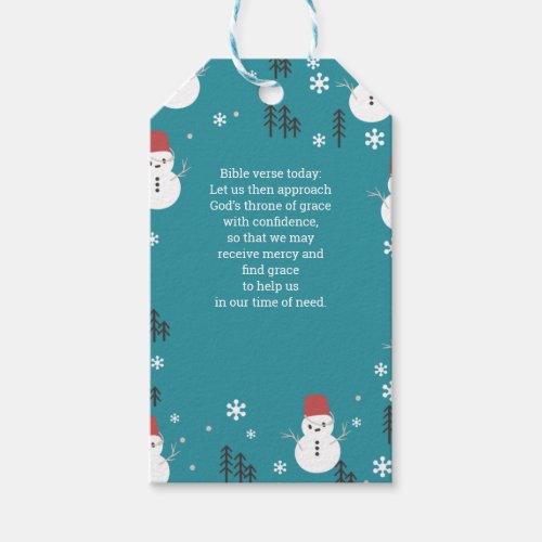 Editable Whimsical Cartoon Winter Snowmen Gift Tags