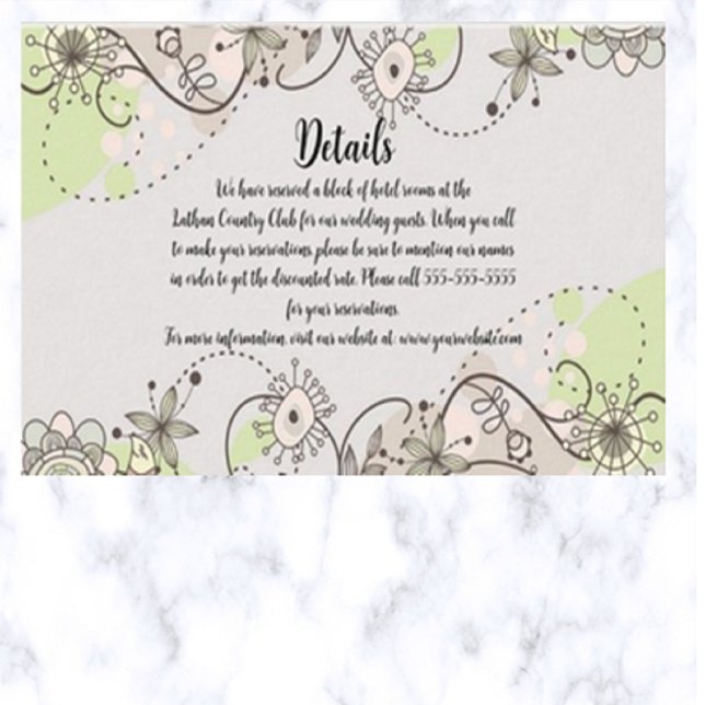 Editable Whimsy Floral Details of the Wedding Enclosure Card (Creator Uploaded)