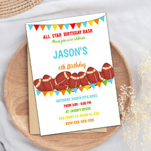 Editable White Background Sports Party Invite