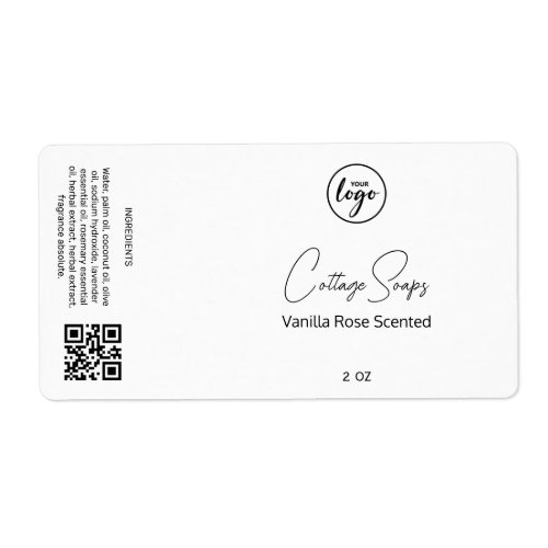 Editable White Soap Packaging Labels