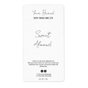 Editable White Soy Wax Melt Labels