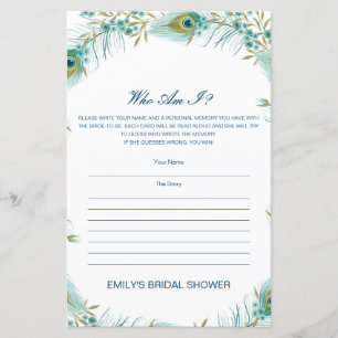 Editable Who Am I, Memory Lane Bridal Shower