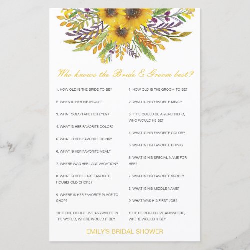 Editable Who Knows Bride and Groom Best Card