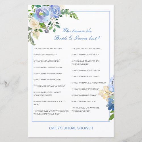 Editable Who Knows Bride and Groom Best Card