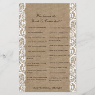 Editable Who Knows Bride and Groom Best Card