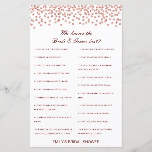 Editable Who Knows Bride and Groom Best Card