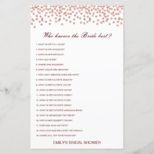 Editable Who Knows Bride Best Bridal Shower Game