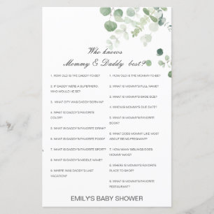 Editable Who Knows Mommy and Daddy Best