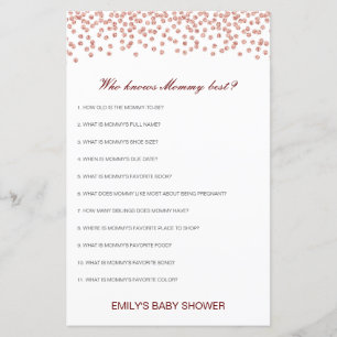 Editable Who Knows Mommy Best Baby Shower Game