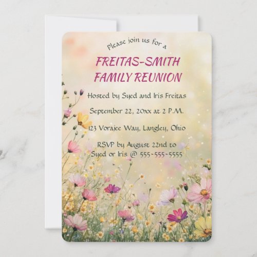 Editable Wildflower Family Reunion Party