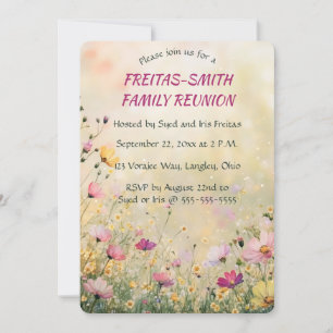 Editable Wildflower Family Reunion Party Invitation