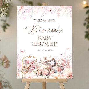 Editable Wildflower Tea Party Baby Shower Sign