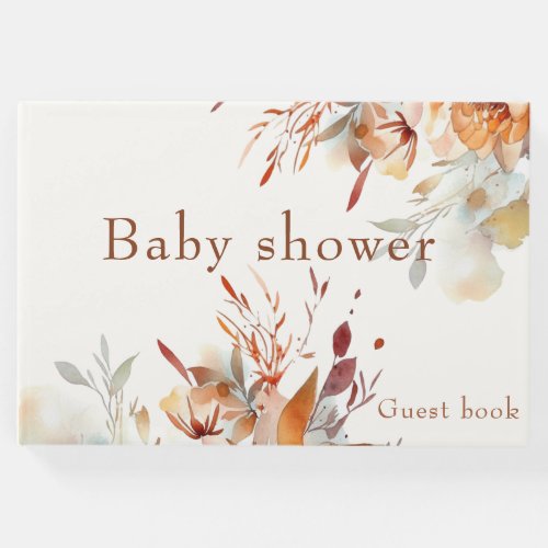 Editable wildflowers Baby shower massage  Guest Book
