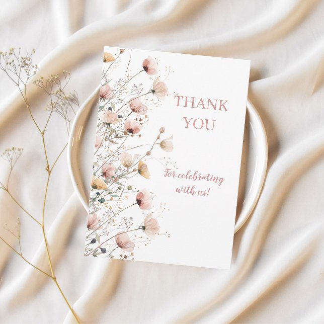 editable wildflowers floral thank you card (Creator Uploaded)