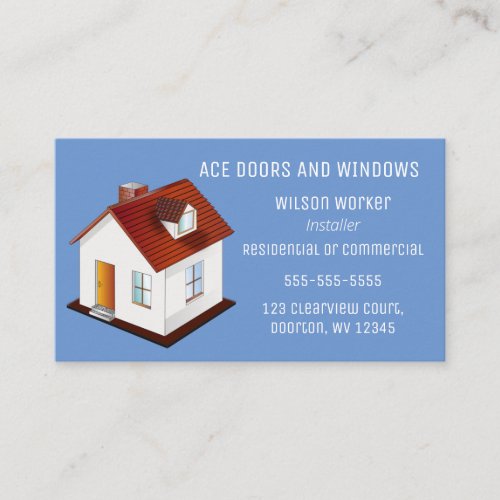 Editable Windows and Doors Business Card