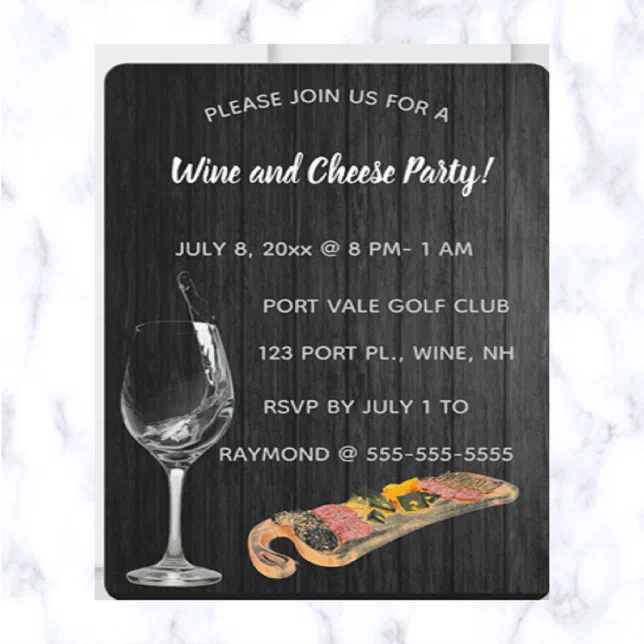 Editable Wine and Cheese Party Invitation Zazzle
