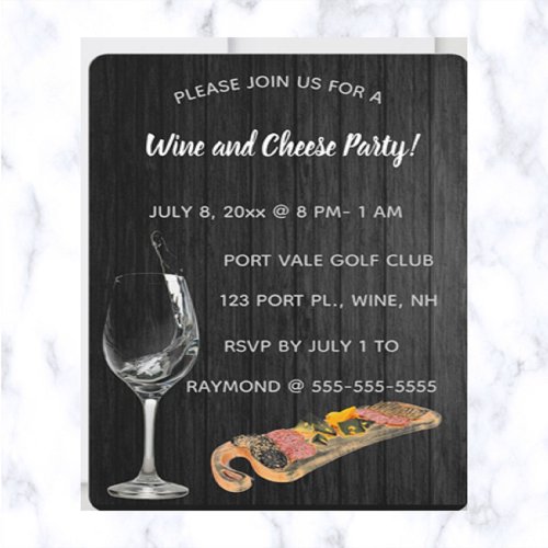 Editable Wine and Cheese Party  Invitation