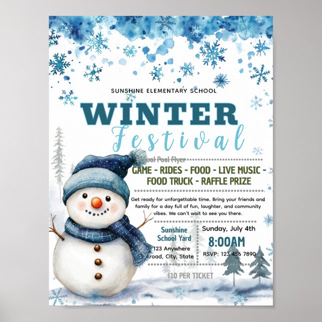 Editable winter festival flyer poster (Front)