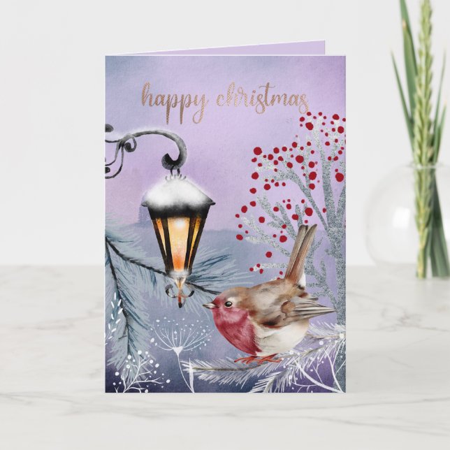 EDITABLE Winter Nights Vintage Christmas Card (Front)