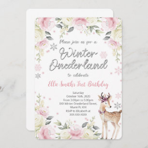 Editable Winter Wonderland Birthday Invitation