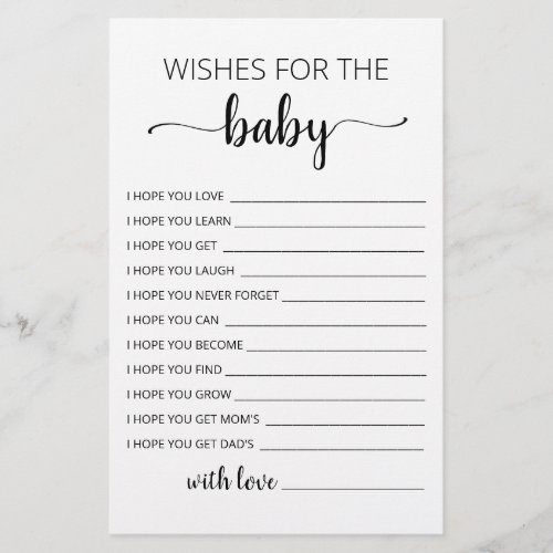 Editable Wishes for Baby Shower Party card