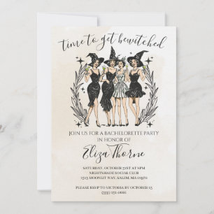 Editable Witch Party Invitation – Halloween Girls 