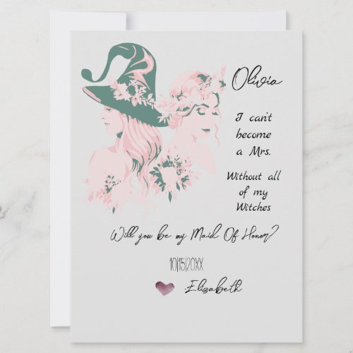 Editable Witchy Bridal Party Proposal Card
