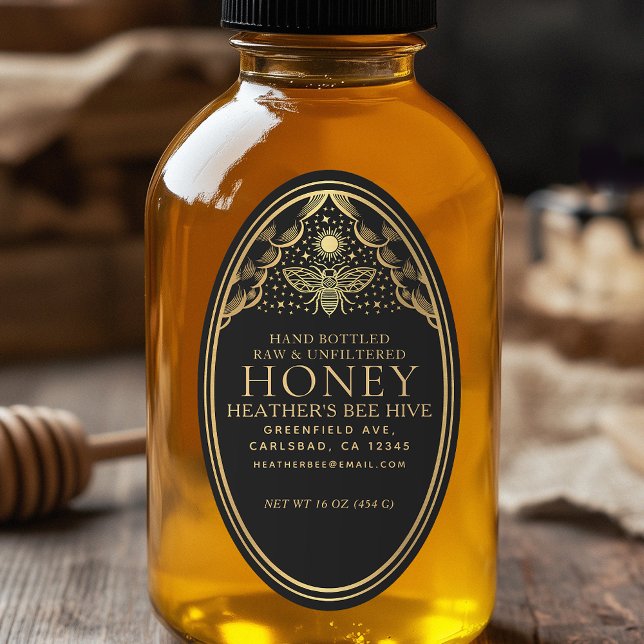 Editable Witchy Tarot Honey Jar Honeybee Label (Creator Uploaded)