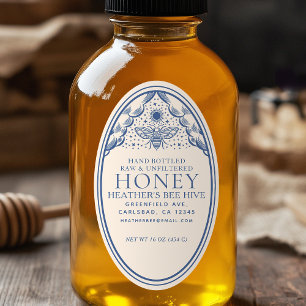Editable Witchy Tarot Honey Jar Honeybee Label