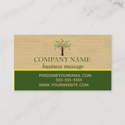 Editable Wood and Tree  Business Card