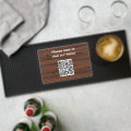 Editable Wood QR Code View Our Menu Bar Mat | Zazzle
