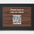 Editable Wood QR Code View Our Menu Bar Mat | Zazzle