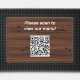 Editable Wood QR Code View Our Menu Bar Mat | Zazzle