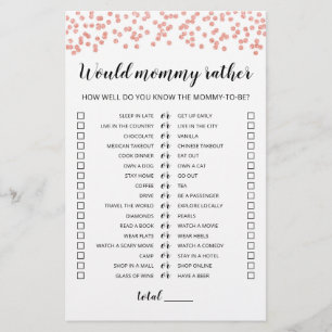 Editable Would Mommy Rather Baby Shower Game