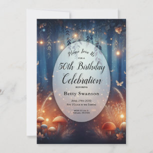 Editable Year Fairy Lights in a Moonlit Forest  Invitation
