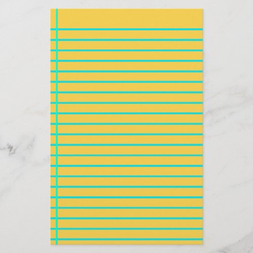 Editable Yellow Decorative Lined Stationery Paper