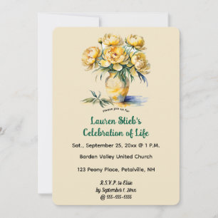 Editable Yellow Peonies Invitation