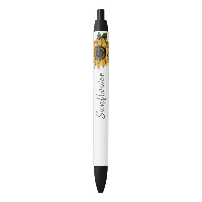 Editable Yellow Sunflower Faux Embroidery - 001 Pen (Front Vertical)