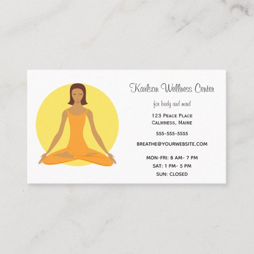 Editable Yoga Center Business Card