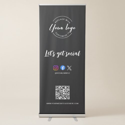 Editable Your Logo Here simple corporate Retractable Banner